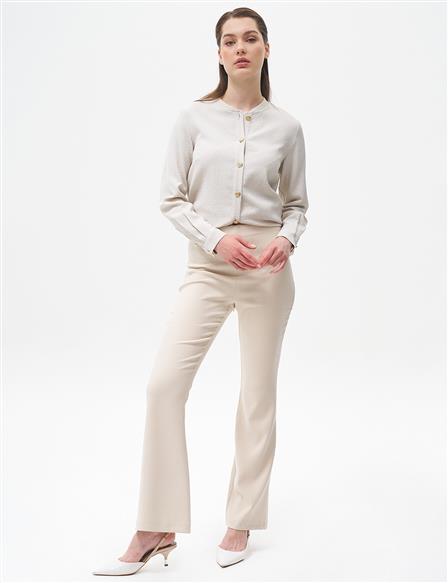 Flare Fit Trousers Cream