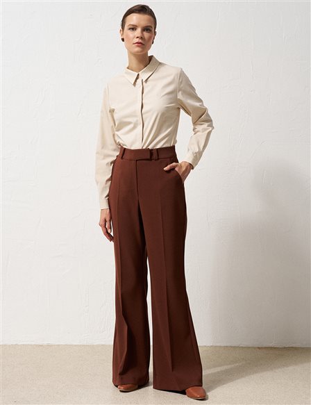 Flare Fit Pants Brown