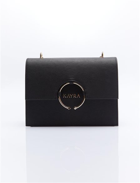 Designer Cover Gold Chain Handle Bag Black