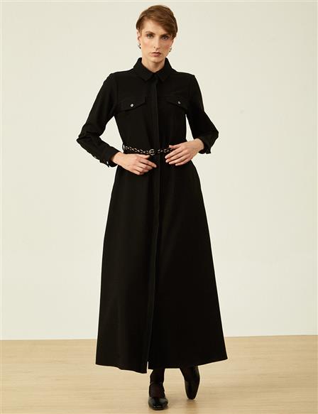 Belt Detailed Dress Black