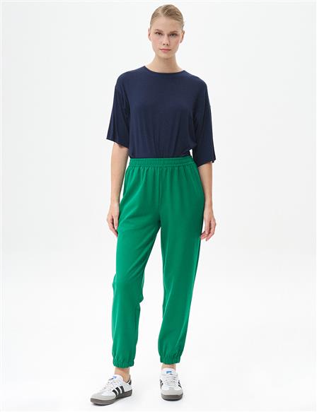 Jogger Pants with Elastic Waist Green