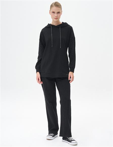 Hotfix Printed Sweatshirt Black