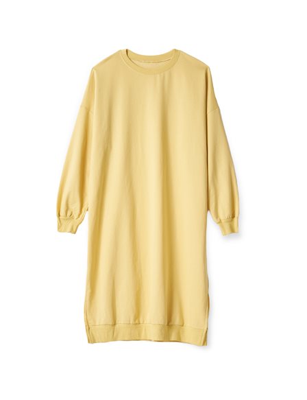 Knitted Fabric Long Sweatshirt Yellow