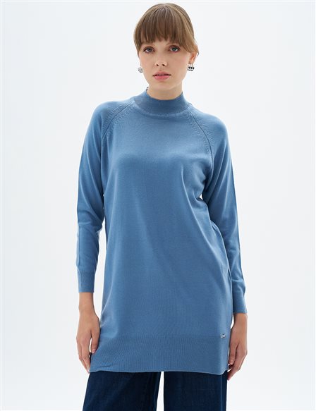 Half Turtleneck Knitwear Tunic Crown Blue