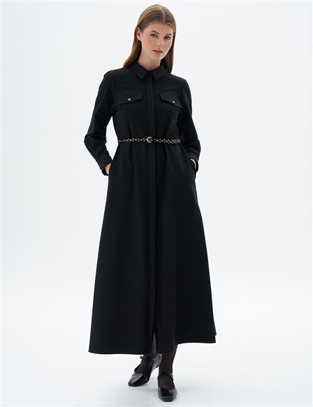 Belt Detailed Dress Black