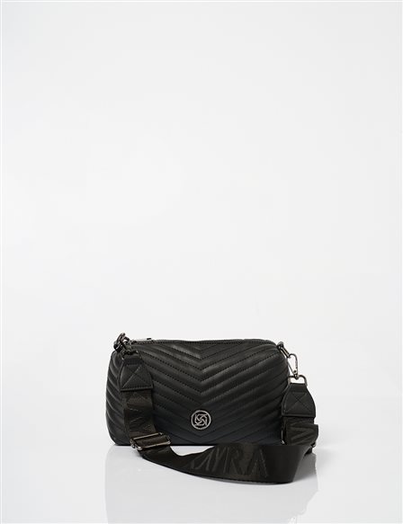 Monogram Detailed Quilted Bag Black