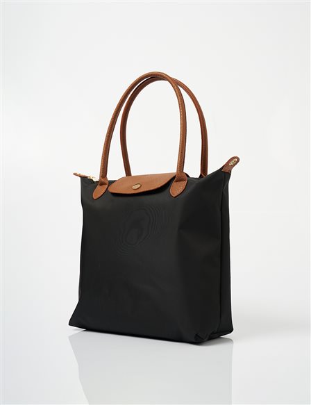 Large Snap Shopper Bag Black