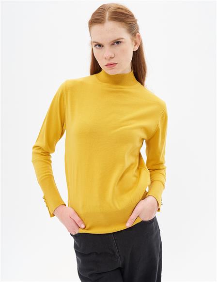 Basic Knit Blouse Mustard