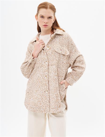 Double Pocket Detailed Jacket Camel