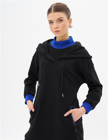 Hooded Three Thread Sweatshirt Black