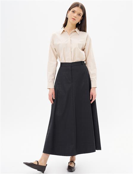 Zippered Piece Skirt Black