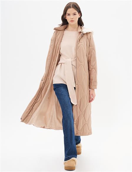 Apolet Detaylı Anorak Mont Pudra 