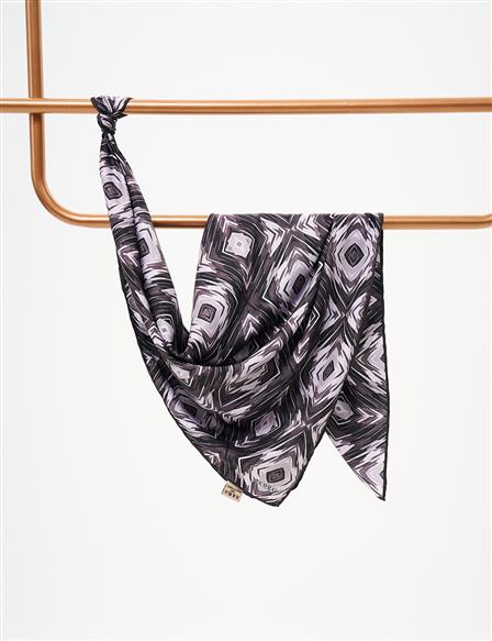 Abstract Pattern Scarf Black