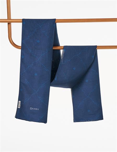 Special Series Monogram Shawl Navy Blue-Indigo