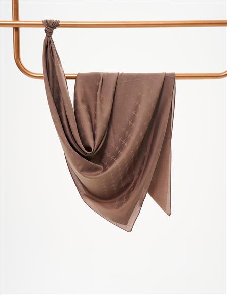 K Logo Woven Scarf Brown