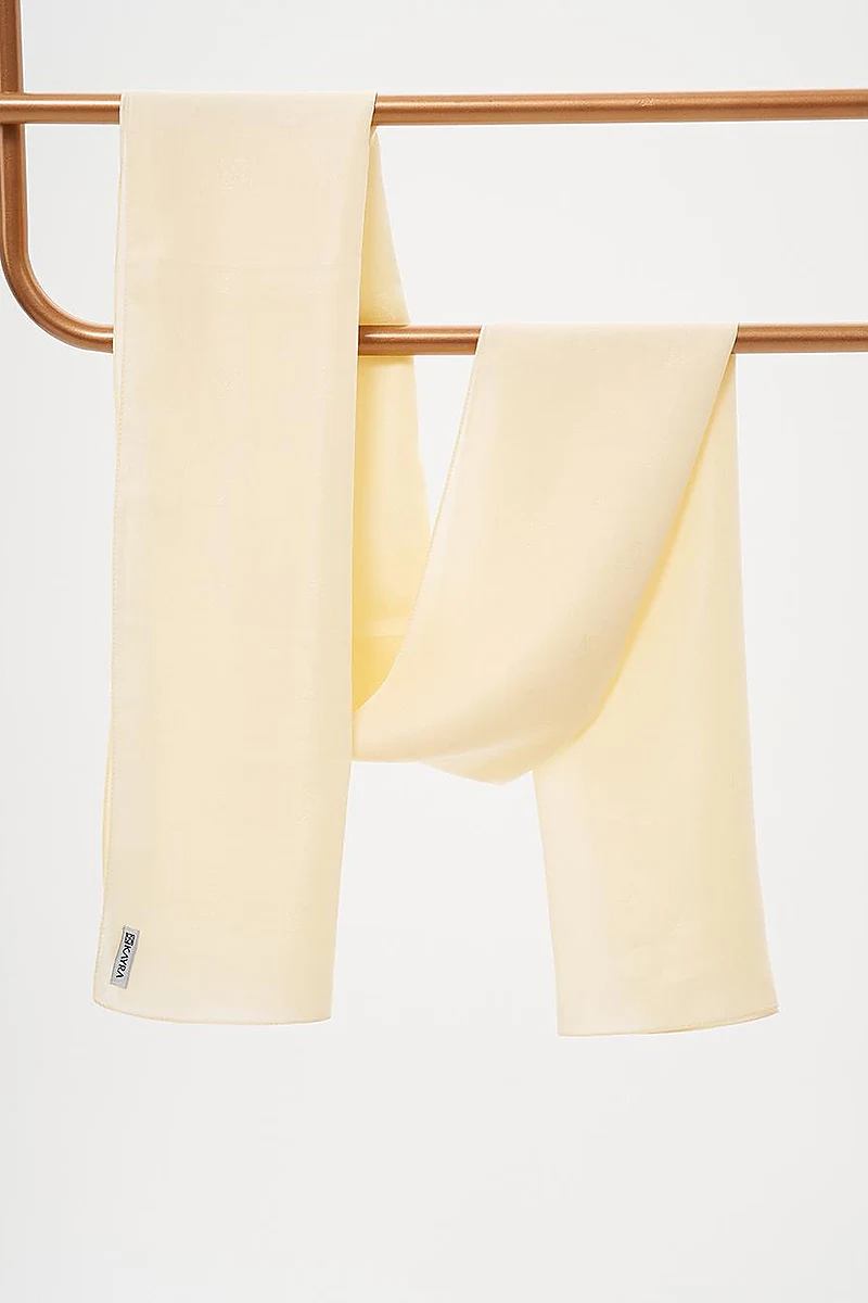 Cotton Blend Logo Shawl Cream