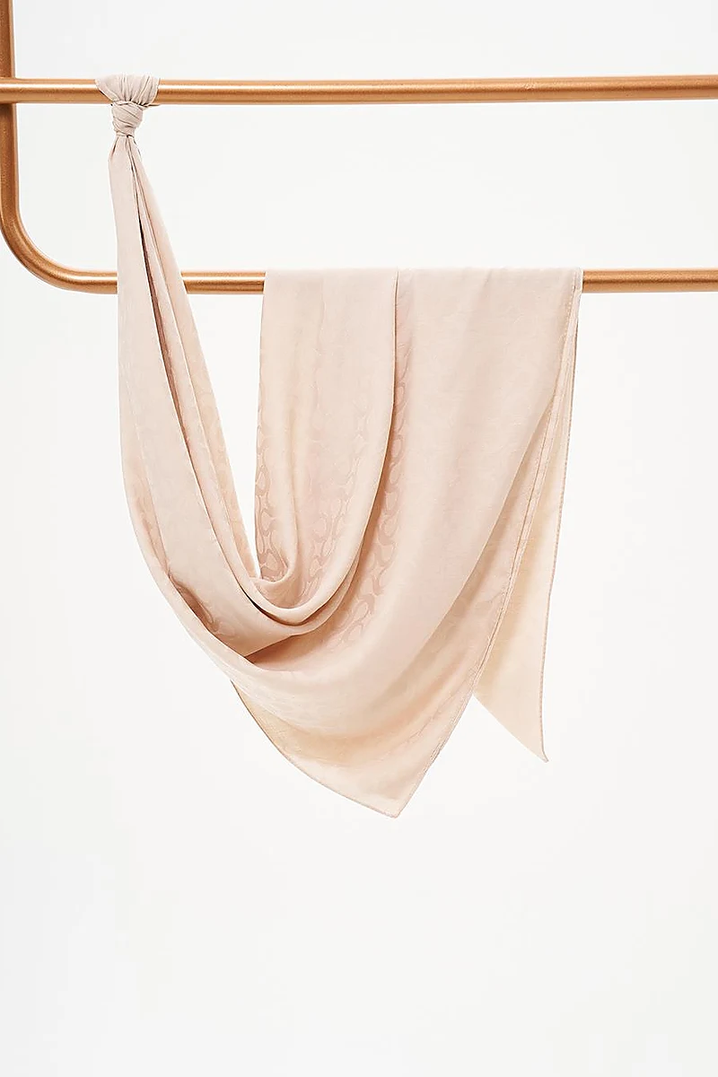 Spiral Patterned Scarf Sand Beige