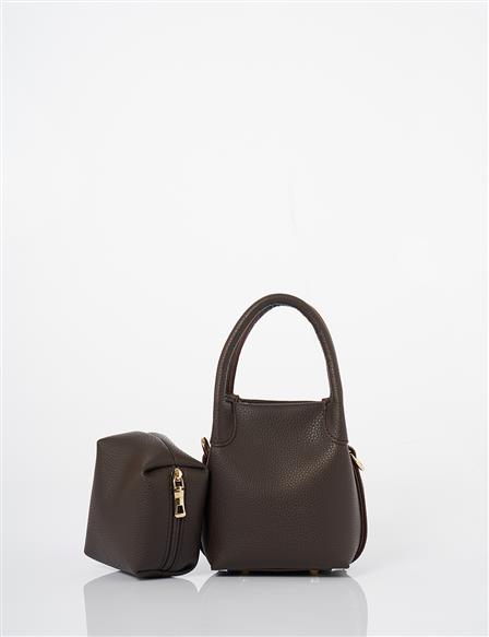 Puppy Faux Leather Shoulder Bag Bitter Coffee