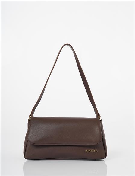 Covered Faux Leather Shoulder Bag Bitter Coffee