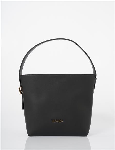 Bag with Metal Buckle Detail - Black