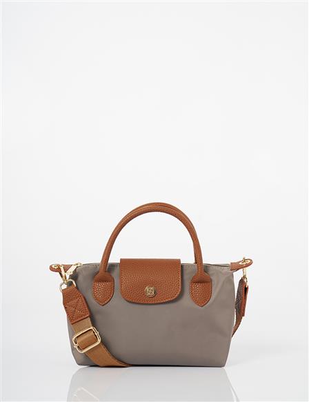 Küçük Boy Kumaş Shopper Çanta Vizon