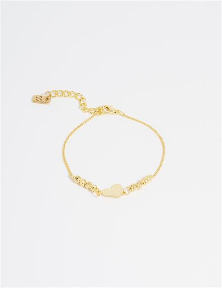 Kalp Figürlü Bileklik Gold