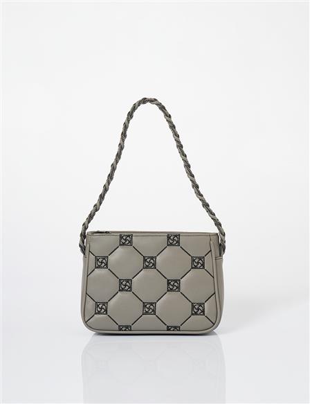 K Logo Shoulder Bag Gray