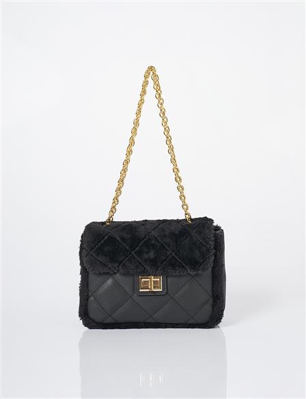 Covered Plush Bag Black