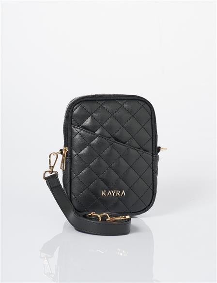 Quilted Wallet Bag Black