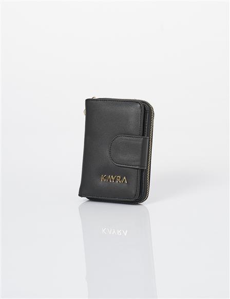 Double Compartment Wallet Black