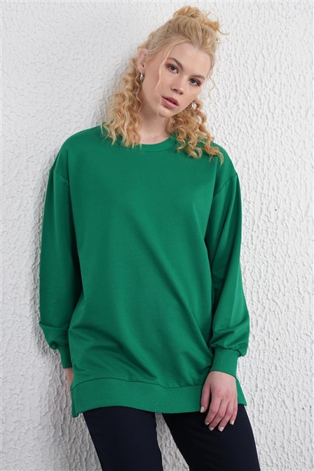 Crew Neck Sweatshirt Benetton Green