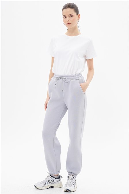 Elastic Waist Jogger Pants Gray