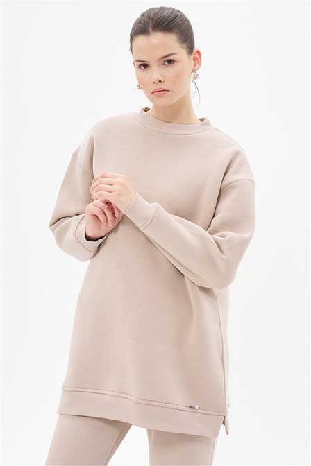 Low Shoulder Sweatshirt Stone