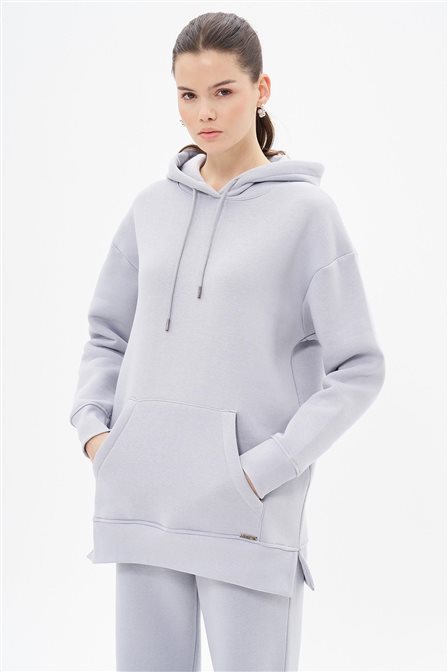 Kangaroo Pocket Sweatshirt Gray