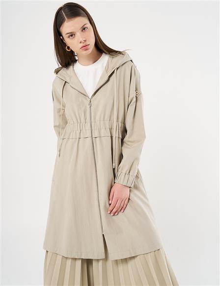 Hooded Short Jacket Moss Green