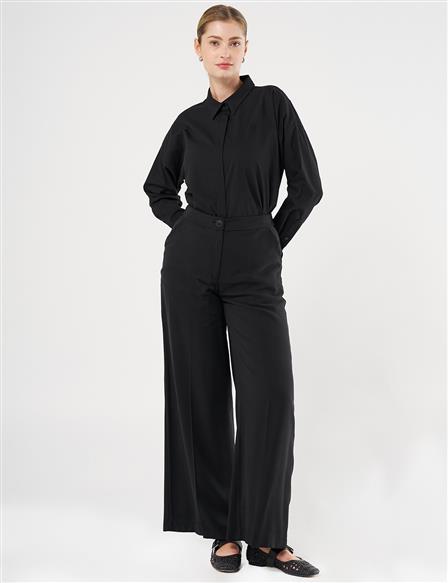  Saddle Stitch Rayon Pants Black