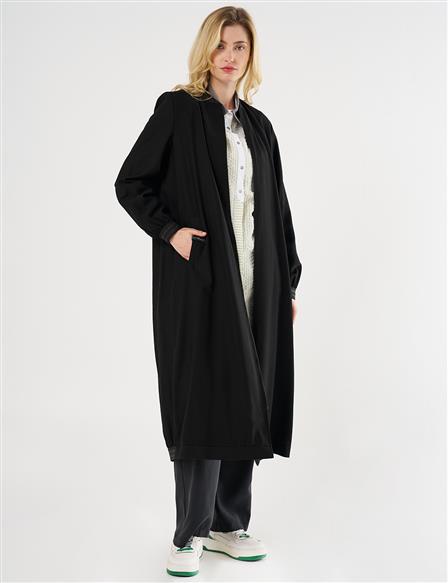 Long Zippered Throw-On in Black