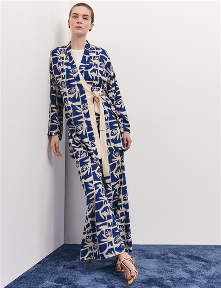 Side Tie Double Suit Indigo