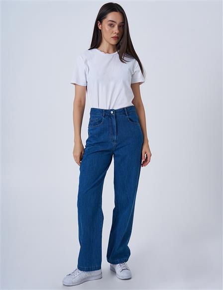 Wide Leg Denim Pants Indigo