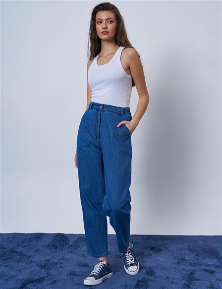 Carrot Cut Denim Pants Indigo