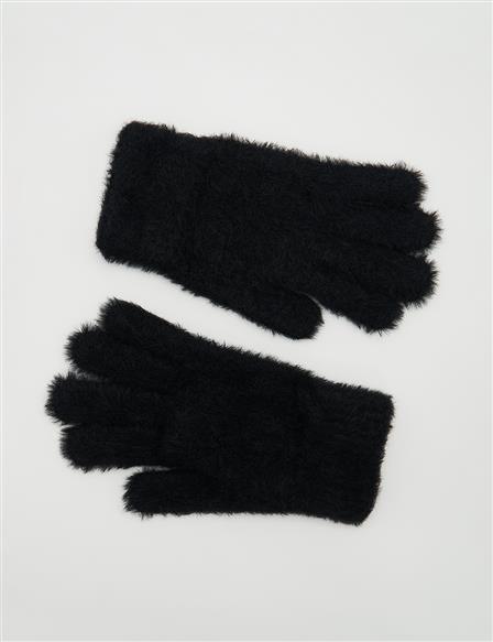 Plush Gloves Black