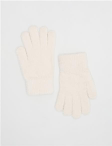 Plush Gloves Ecru