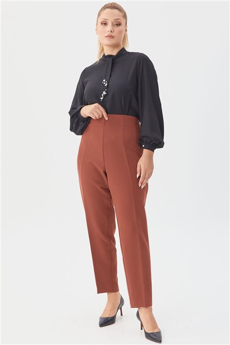 Pocket Detailed Carrot Cut Pants Terracotta
