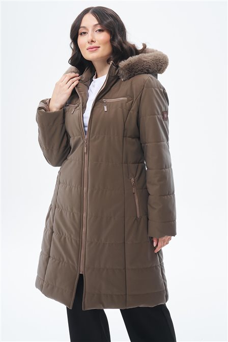 Suni Kürklü Anorak Mont Vizon 