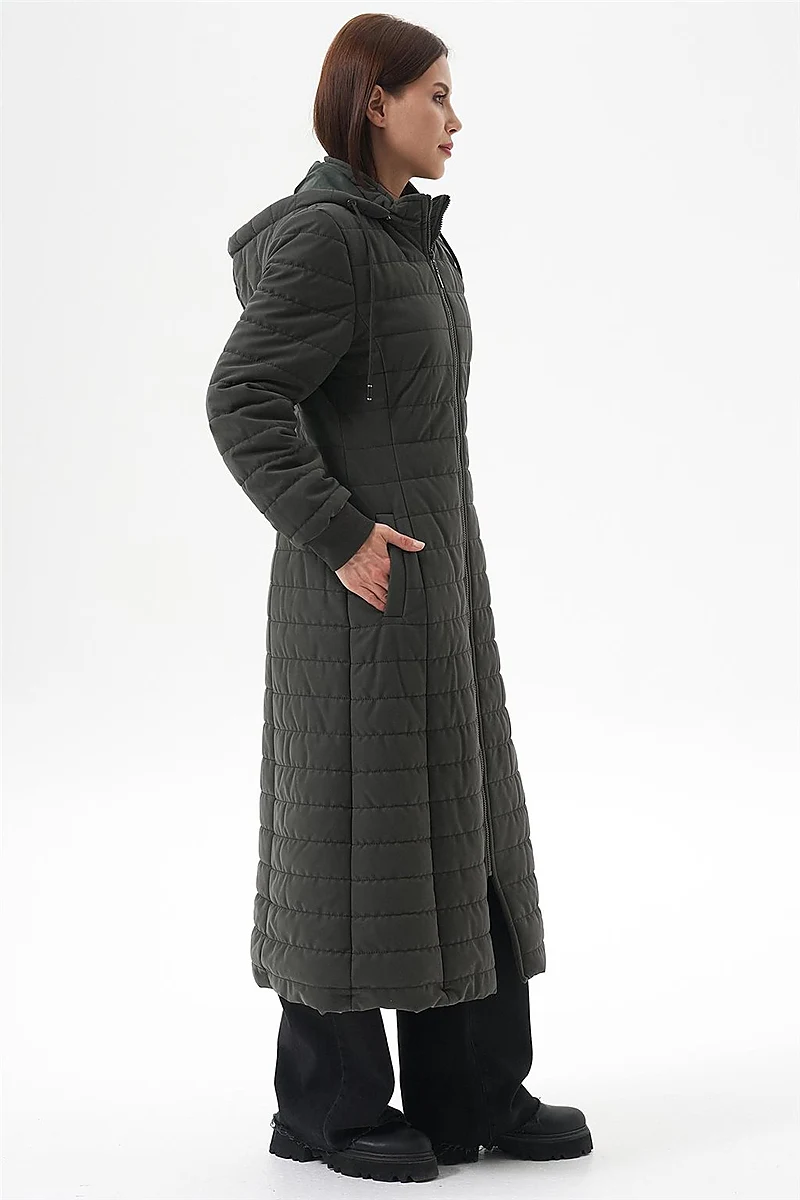 Removable Hooded Anorak Coat Khaki