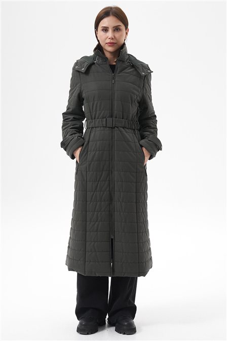 Kilit Kemerli Anorak Mont Haki 