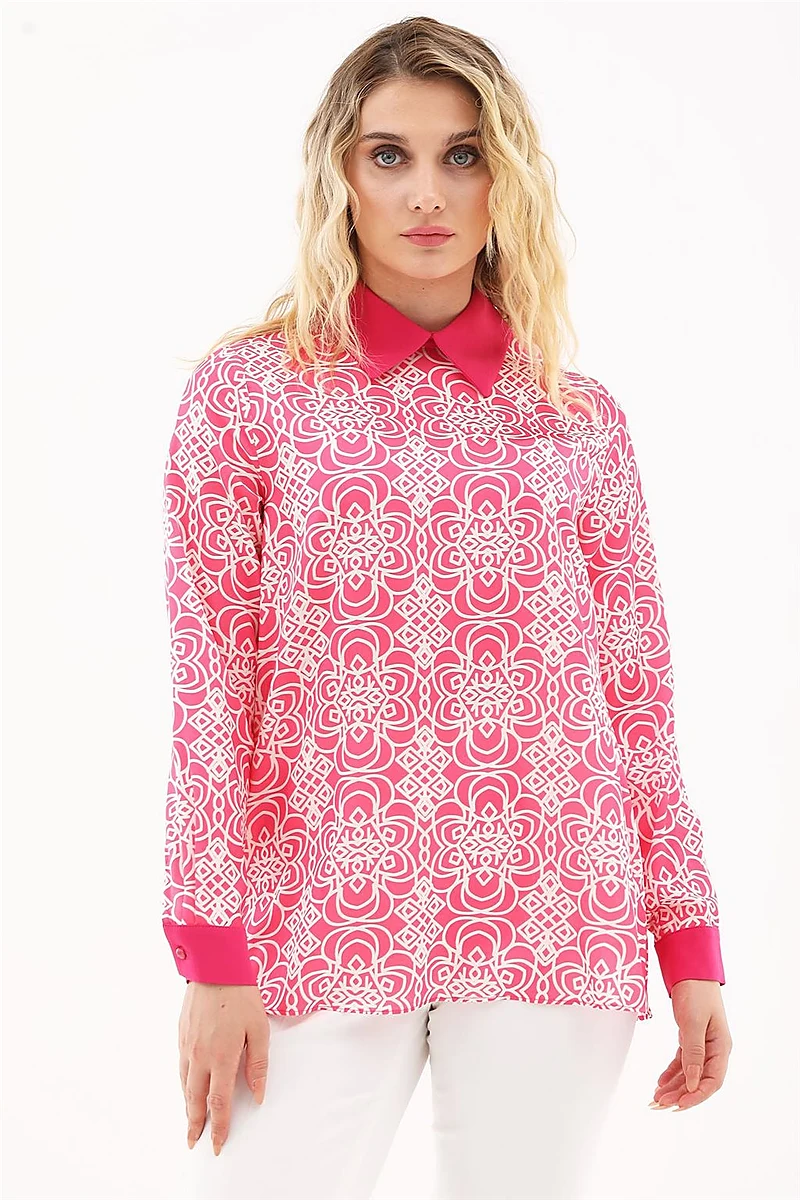 Printed Blouse Fuchsia 