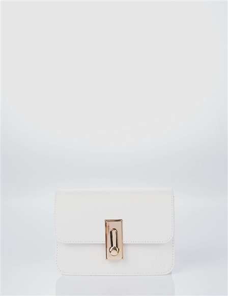 Metal Buckled Shoulder Bag Optic White