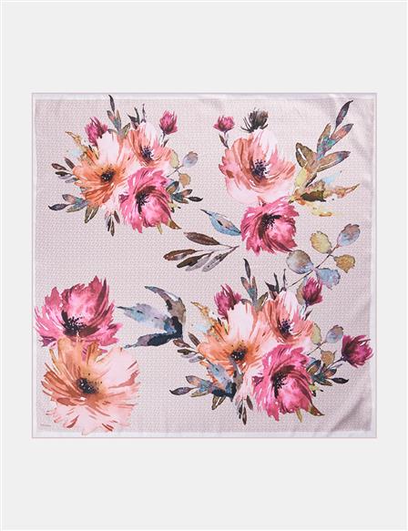 Printed Monogram Scarf Beige