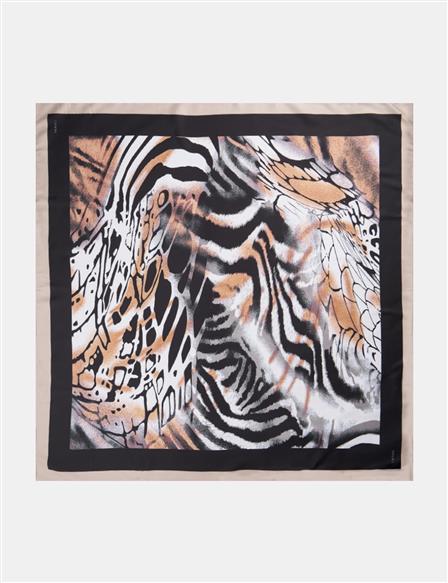 Leopard Print Scarf Dark Brown